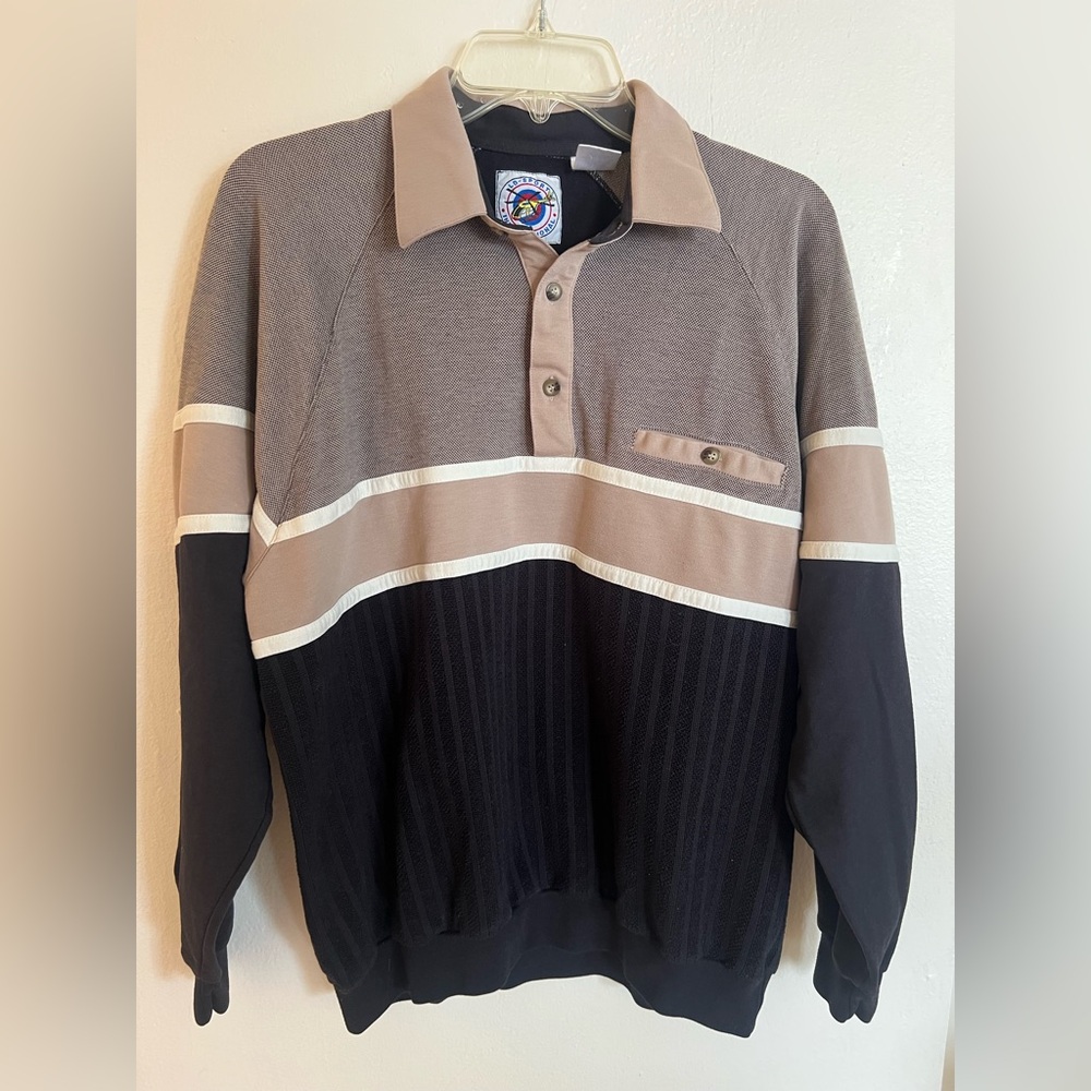 Vintage LD Sport long-sleeve polo sweater